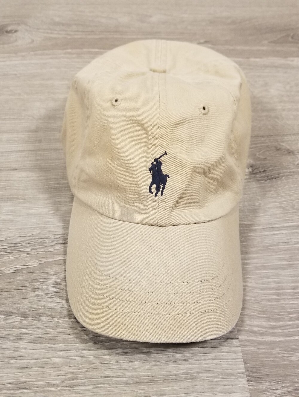 Polo Ralph Lauren Hat Cap Strap Back Mens One Size Beige Twill Pony Logo USA